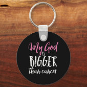 Mijn God is groter dan kankerbewustzijn Christelij Sleutelhanger (Voorkant)