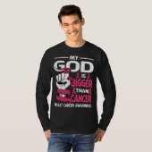 Mijn God is groter dan kankergezwel. T-shirt (Voorkant volledig)