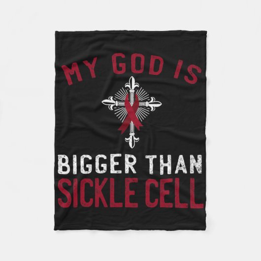 Mijn God is groter dan sikkelcelbewustzijnslint Fleece Deken (Voorkant)