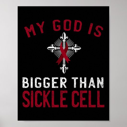 Mijn God is groter dan sikkelcelbewustzijnslint Poster (Voorkant)
