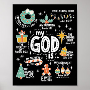 Mijn God is Kerstmis Jezus is de Reden Geloof Chri Poster