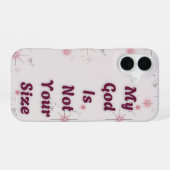 "Mijn God is niet jouw maat" iPhone Case 16 Hoesje (Achterkant horizontaal)