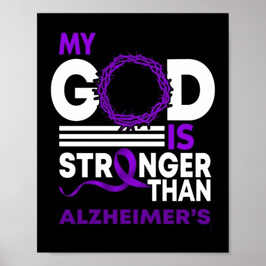 Mijn God is sterker dan Alzheimer's Bewust Poster (Voorkant)