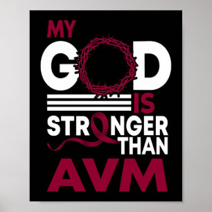 Mijn God is sterker dan AVM Bewustmakingslint Poster