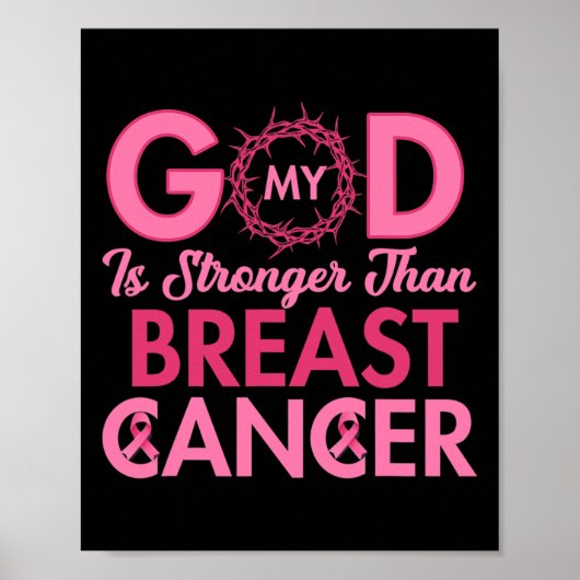 Mijn God Is Sterker Dan Borstkanker Bewustzijn Ch Poster (Voorkant)