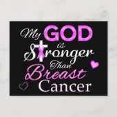 Mijn GOD is sterker dan borstkanker Briefkaart (Voorkant)
