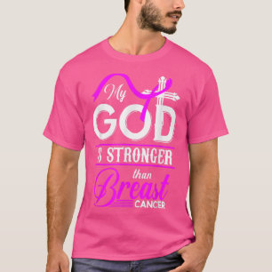 Mijn God is sterker dan borstkanker dwarroze R T-shirt
