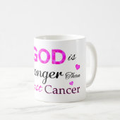 Mijn GOD is sterker dan borstkanker Koffiemok (Voorkant rechts)