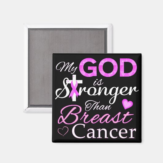 Mijn GOD is sterker dan borstkanker Magneet (Voorkant / Achterkant)