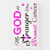 Mijn GOD is sterker dan borstkanker Spandoek (Verticaal)