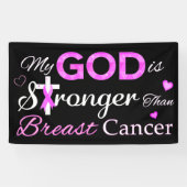 Mijn GOD is sterker dan borstkanker Spandoek (Horizontaal)