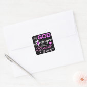 Mijn GOD is sterker dan borstkanker Vierkante Sticker (Envelop)