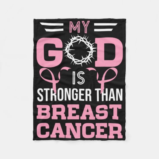 Mijn God is sterker dan borstkankerbewustwording. Fleece Deken (Voorkant)