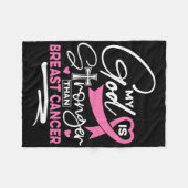 Mijn God is sterker dan borstkankerbewustwording. Fleece Deken (Voorkant (Horizontaal))