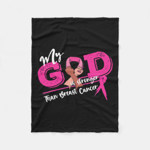Mijn God is sterker dan borstkankerbewustzijn Fleece Deken