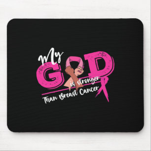 Mijn God is sterker dan borstkankerbewustzijn Muismat