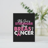 Mijn god is sterker dan Christelijk borstkanker Briefkaart (Staand voorkant)