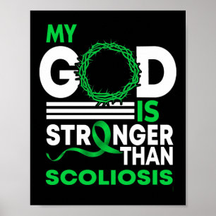 Mijn God is sterker dan coliosis Awareness Ribbon Poster