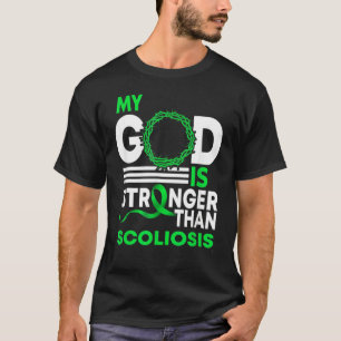 Mijn God is sterker dan coliosis Awareness Ribbon T-shirt