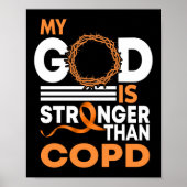 Mijn God is sterker dan COPD Awareness Ribbon Poster (Voorkant)