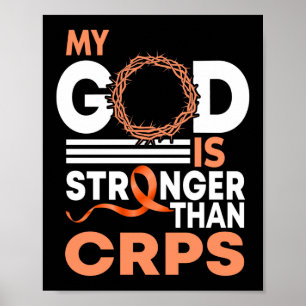 Mijn God is sterker dan CRPS Awareness Ribbon Poster