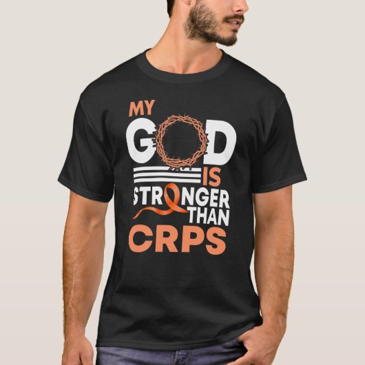 Mijn God is sterker dan CRPS Awareness Ribbon T-shirt (Voorkant)