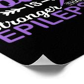 Mijn God is sterker dan de Epilepsie Bewustzijnsst Poster (Hoek)