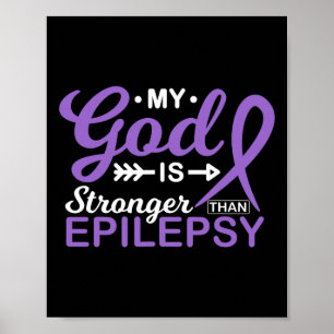 Mijn God is sterker dan de Epilepsie Bewustzijnsst Poster