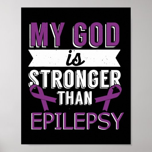 Mijn God is sterker dan de Epilepsy Bewust Maand Poster (Voorkant)