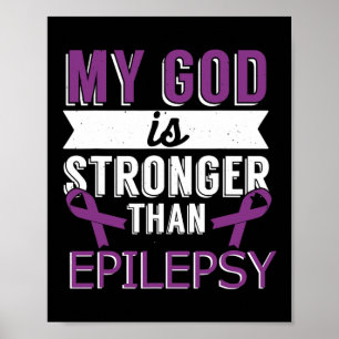 Mijn God is sterker dan de Epilepsy Bewust Maand Poster