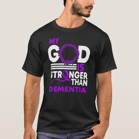 Mijn God is sterker dan dementienaliteits lint T-shirt (Voorkant)