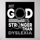 Mijn God is sterker dan dyslexie bewustwording lin Poster (Voorkant)