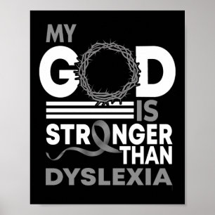 Mijn God is sterker dan dyslexie bewustwording lin Poster
