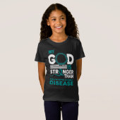 Mijn God is sterker dan een polycystische nierziek T-shirt (Voorkant volledig)