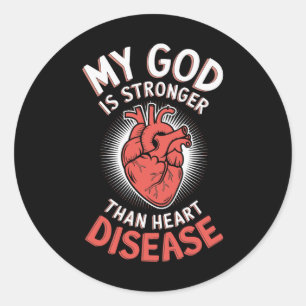 Mijn God is sterker dan hartkwaal 2 Ronde Sticker