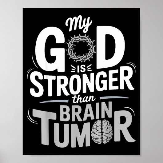 Mijn God Is Sterker Dan Hersentumor Bewustzijn Poster (Voorkant)