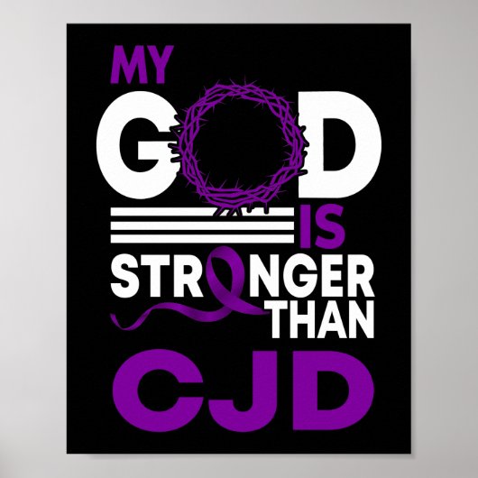 Mijn God is sterker dan het CJD Awareness Ribbon Poster (Voorkant)