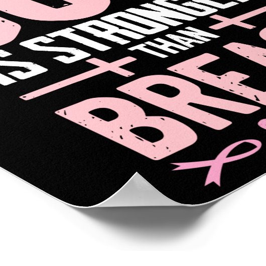 Mijn God is sterker dan het roze lint van borstkan Poster (Hoek)