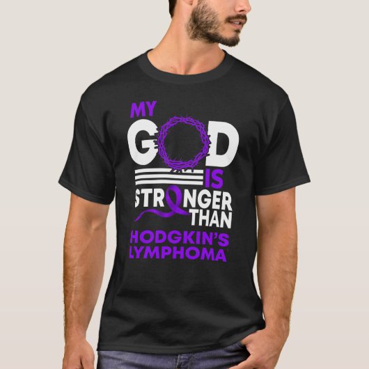 Mijn God is sterker dan Hodgkin's lymfoom T-shirt (Voorkant)