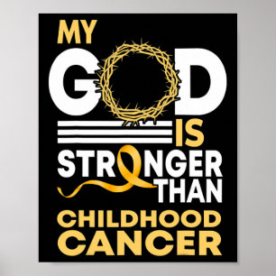 Mijn God is sterker dan kankergouden ribben uit mi Poster