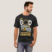 Mijn God is sterker dan kankergouden ribben uit mi T-shirt (Voorkant volledig)
