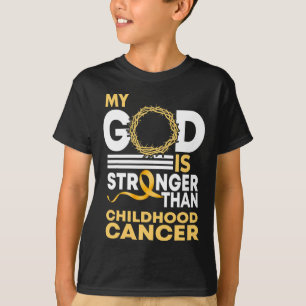 Mijn God is sterker dan kankergouden ribben uit mi T-shirt