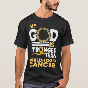 Mijn God is sterker dan kankergouden ribben uit mi T-shirt