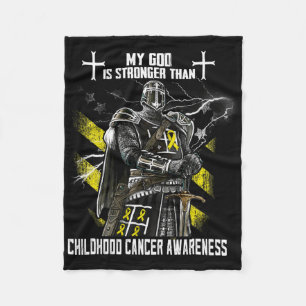 Mijn God is sterker dan kinderkankerbewustzijn Fleece Deken