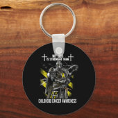 Mijn God is sterker dan kinderkankerbewustzijn Sleutelhanger (Voorkant)