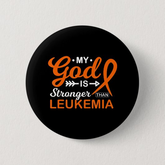 Mijn God is sterker dan Leukemie Bewusters Ronde Button 5,7 Cm (Voorkant)