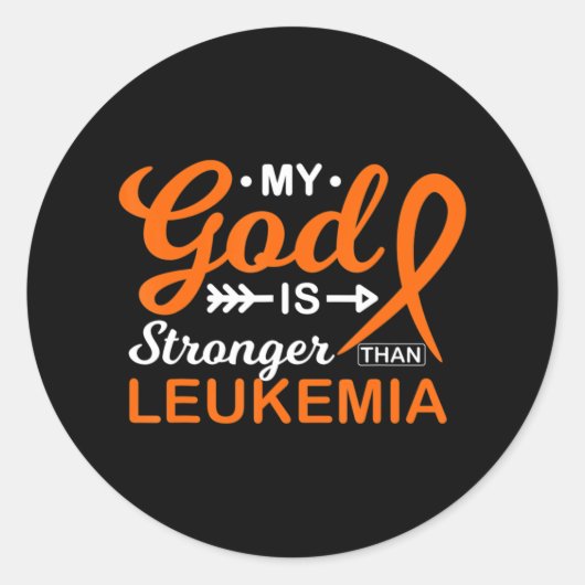 Mijn God is sterker dan Leukemie Bewusters Ronde Sticker (Voorkant)
