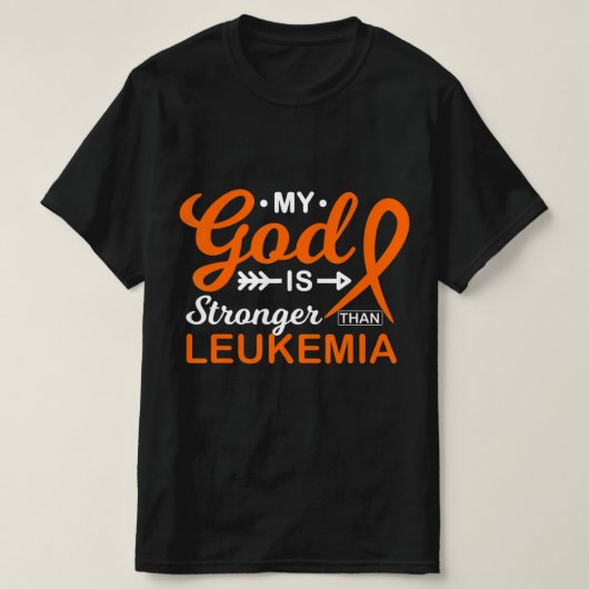 Mijn God is sterker dan Leukemie Bewusters T-shirt (Design voorkant)