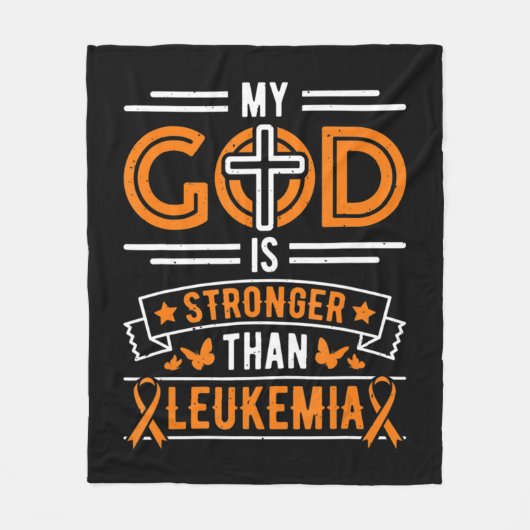 Mijn God is sterker dan Leukemie Survivor Fleece Deken (Voorkant)