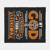 Mijn God is sterker dan Leukemie Survivor Fleece Deken (Voorkant (Horizontaal))